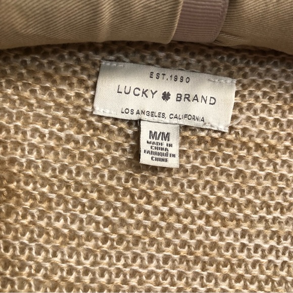 Lucky Brand Women’s Aztec Knit Open Front Long Sleeve Boho Cardigan Size Medium - Picture 3 of 9